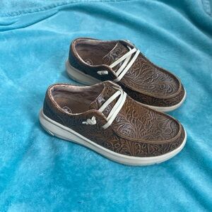 Ariat tooled slip ons